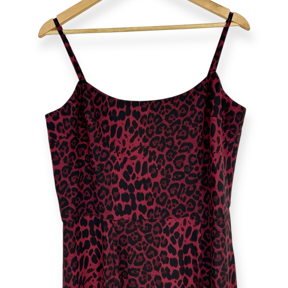 DRESS THE POPULATION NWT Shaireen Leopard Bodycon Dress SIZE XL Cherry Cola - Picture 3 of 11